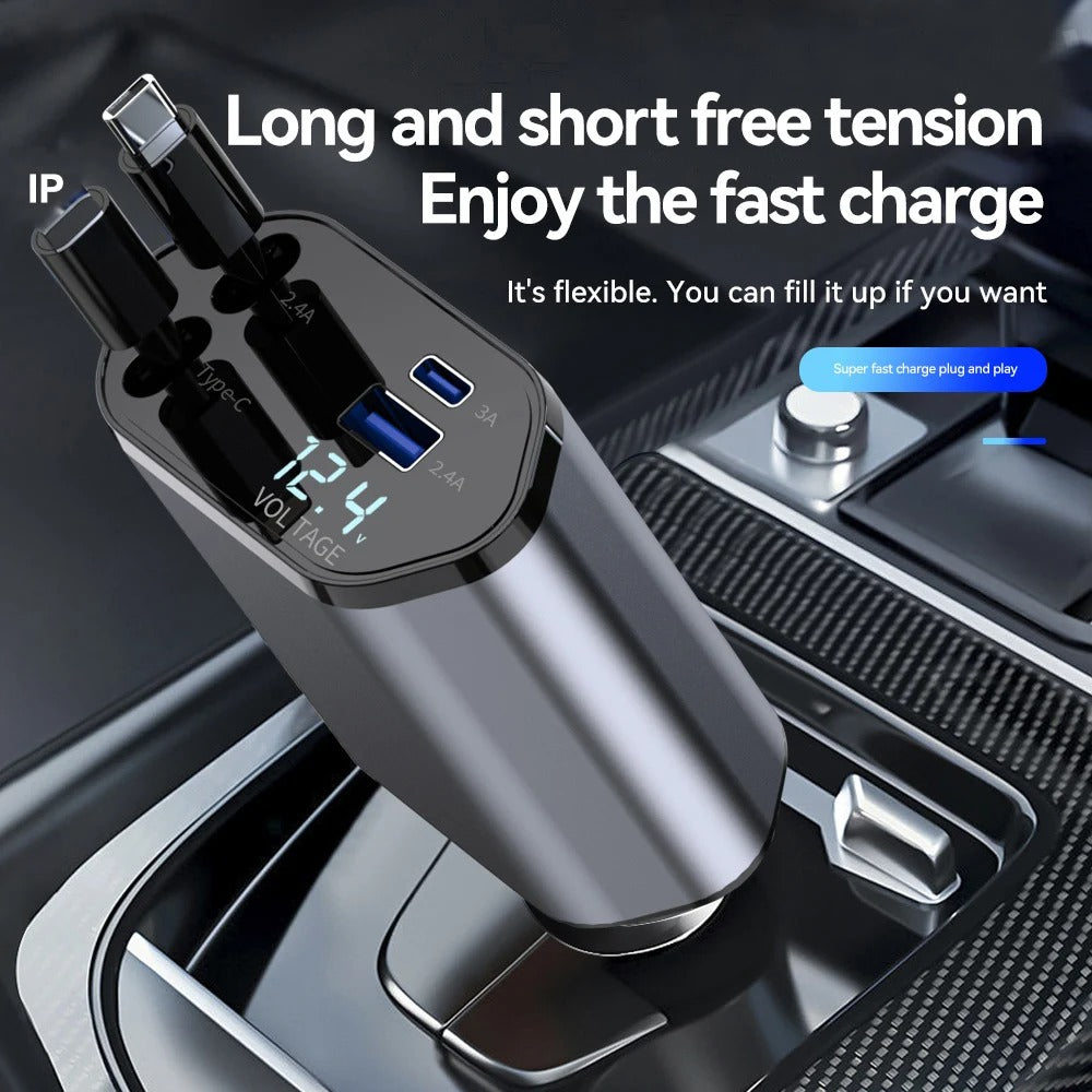 4 in 1 Phone charger for car connection.