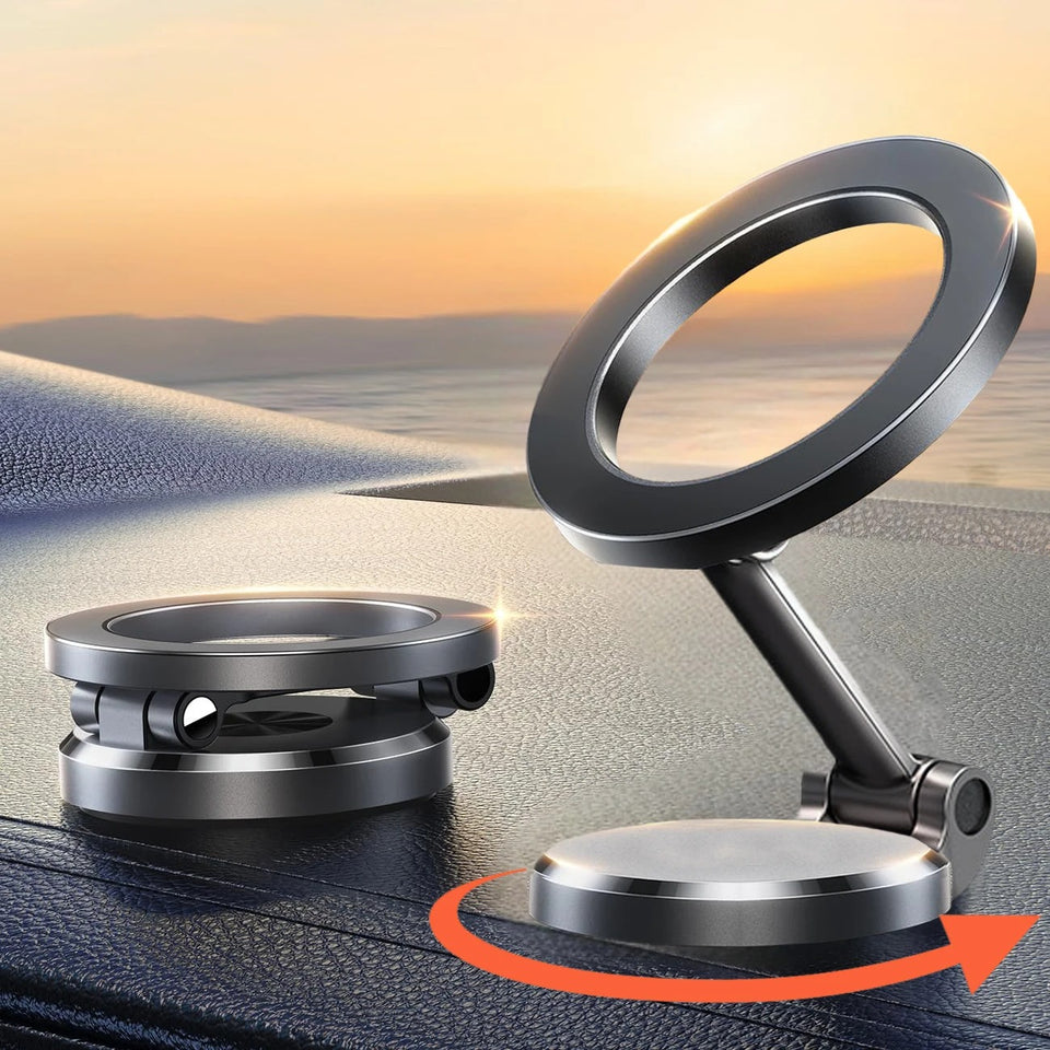 Car phone holder with a strong and reliable magnet.