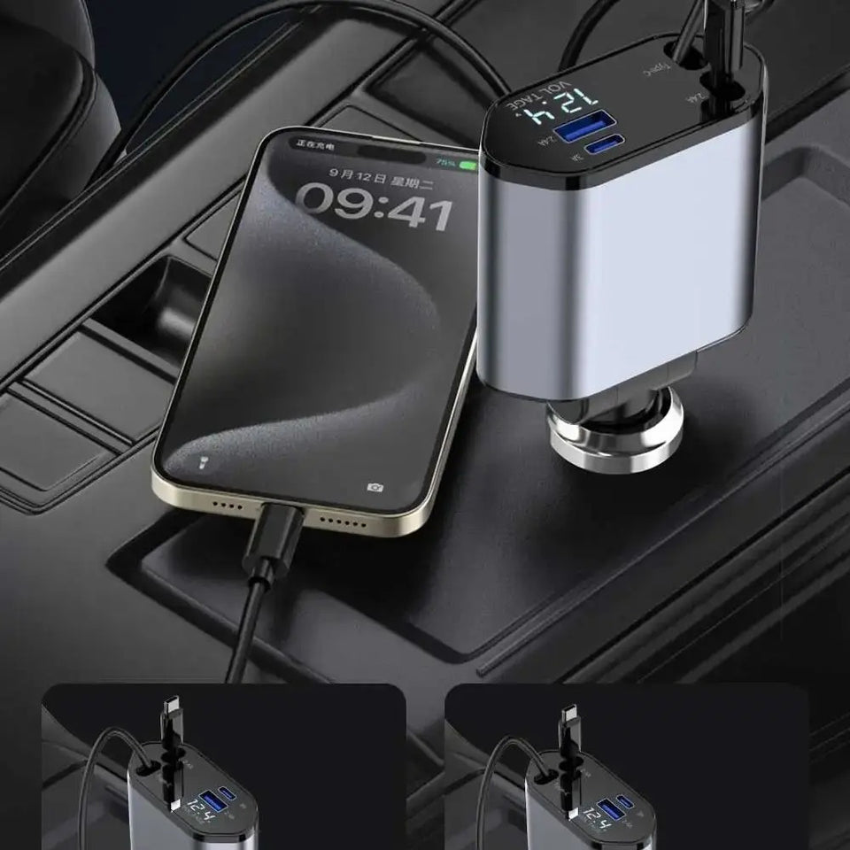 4 in 1 Phone charger for car connection.